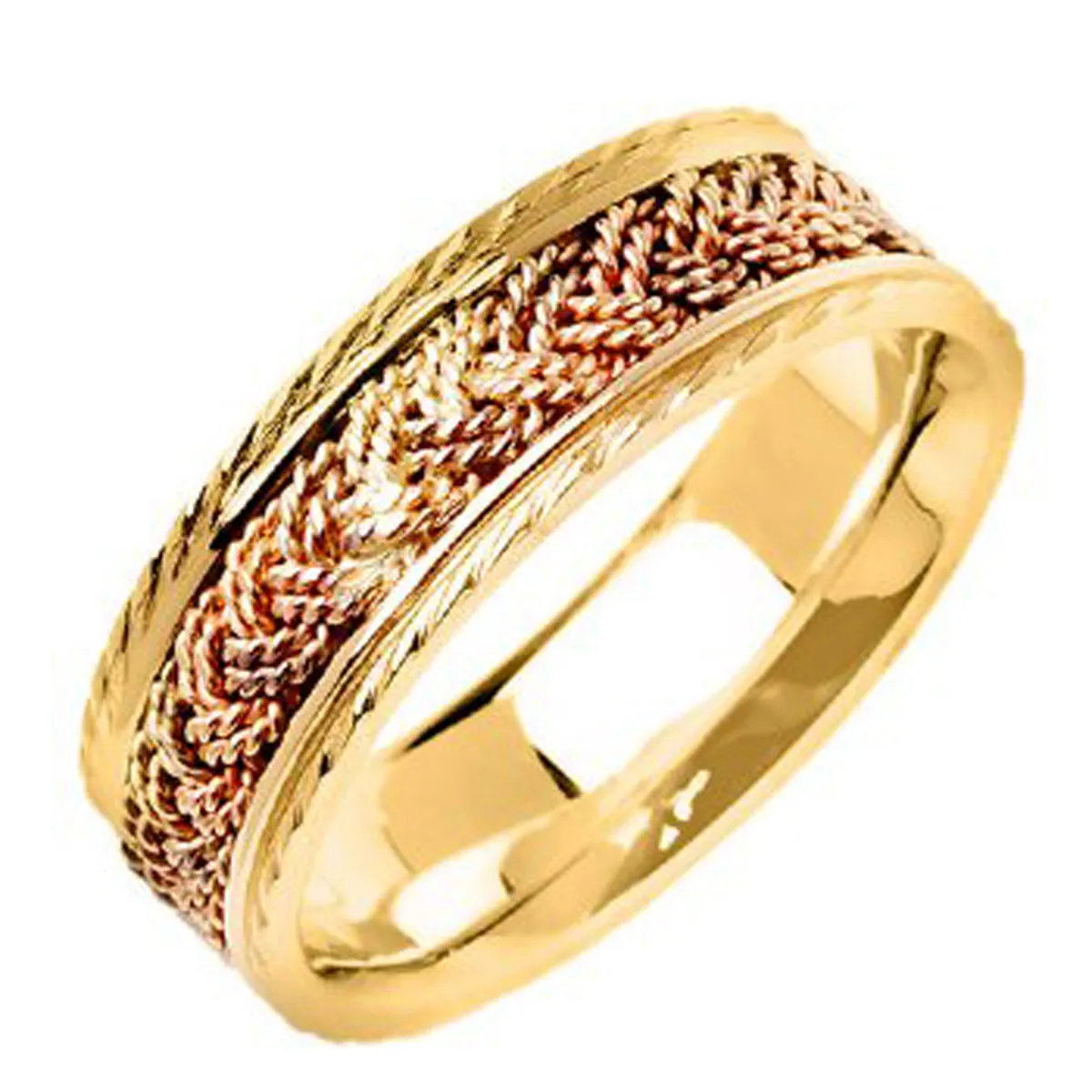 14K or 18K Two-Tone Gold Hand Braided Ring