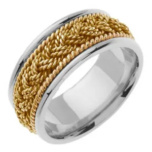 14K or 18K Yellow and White Gold Braided Ring