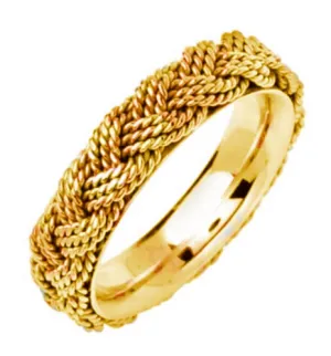 14K or 18K Yellow Gold Hand Braided Ring