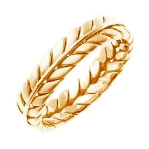 14K Yellow or 18K Yellow Hand Braided Ring Band