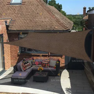 16'x26' Rectangle Patio Sun Shade Sail（Brown Color）