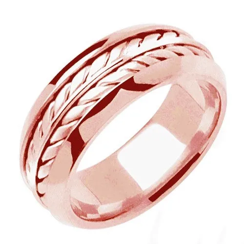 18K White or Rose Hand Braided Ring Band