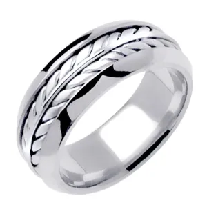 18K White or Rose Hand Braided Ring Band