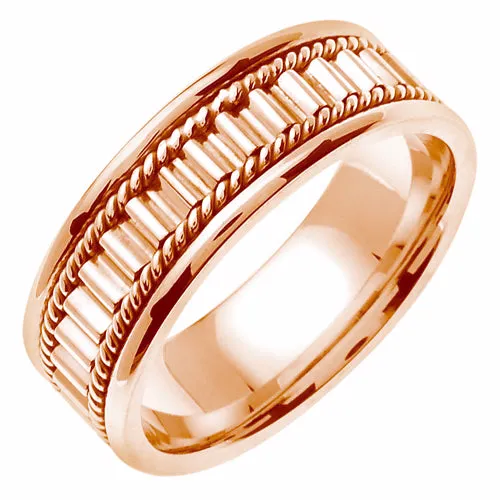 18K Yellow/White or Rose Gold Hand Braided Cord Ring Band