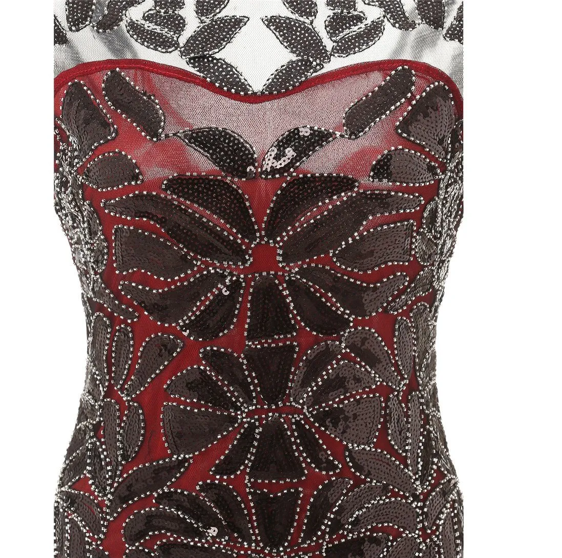 1920s Style Flapper Great Gatsby Long Dresses Art Deco Wedding Dress|JaosWish