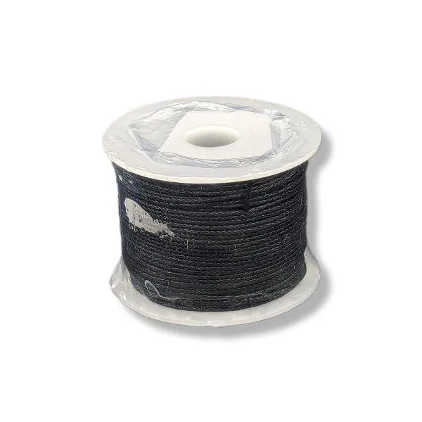 1mm Waxed Cord Black Spool
