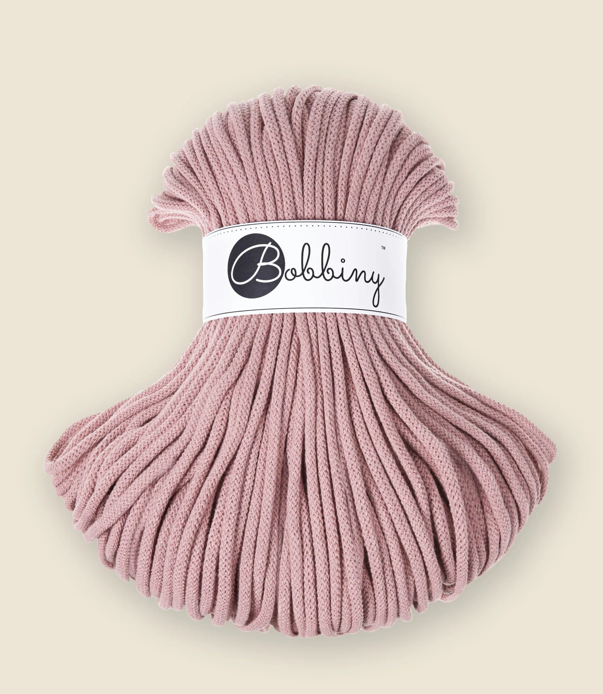 5 mm braided cord, recycled cotton
