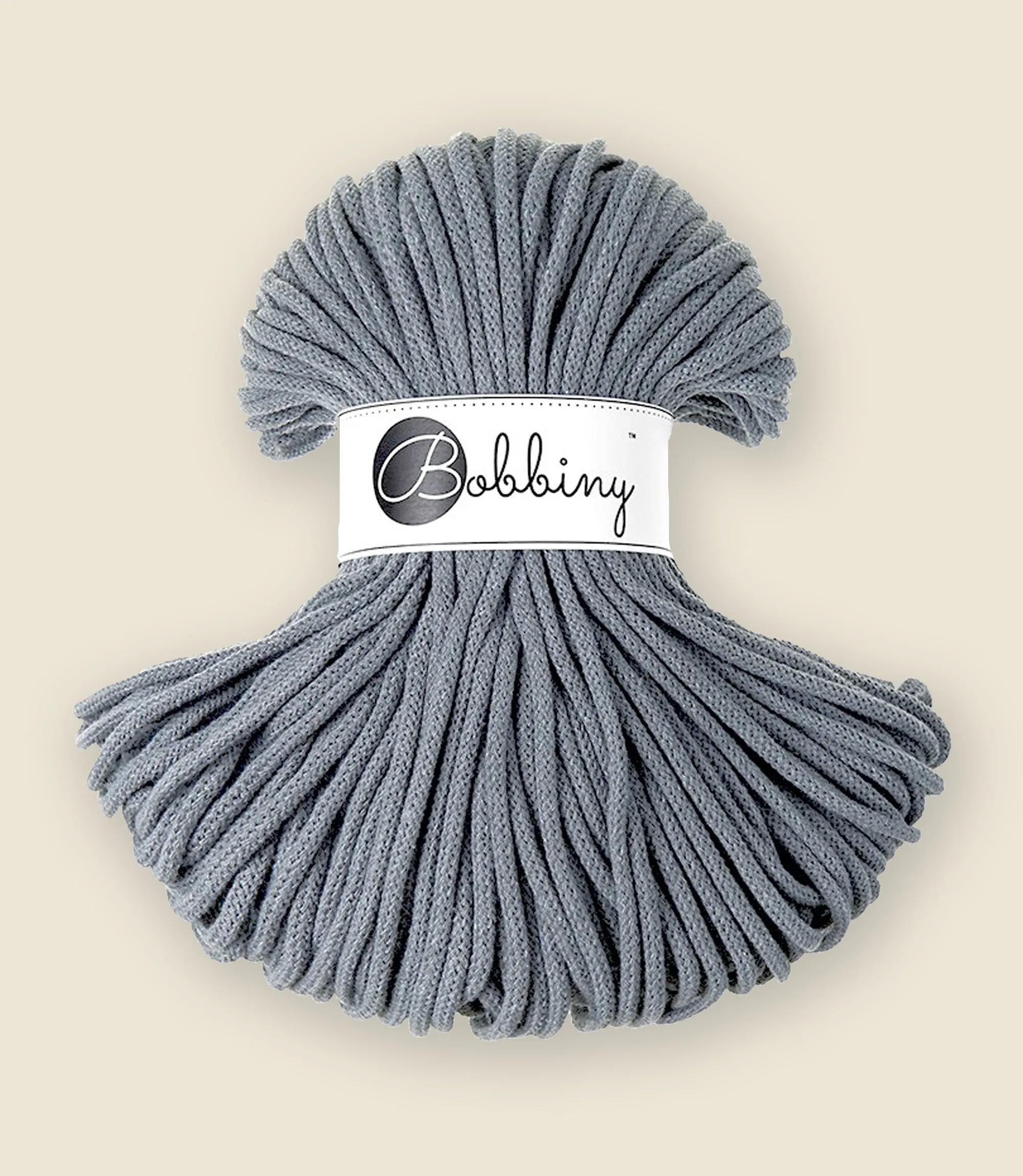 5 mm braided cord, recycled cotton