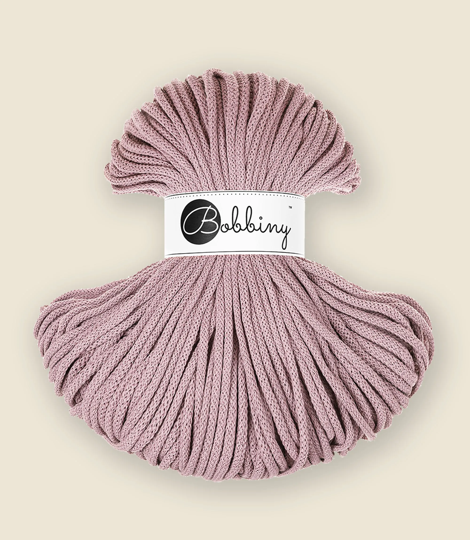 5 mm braided cord, recycled cotton