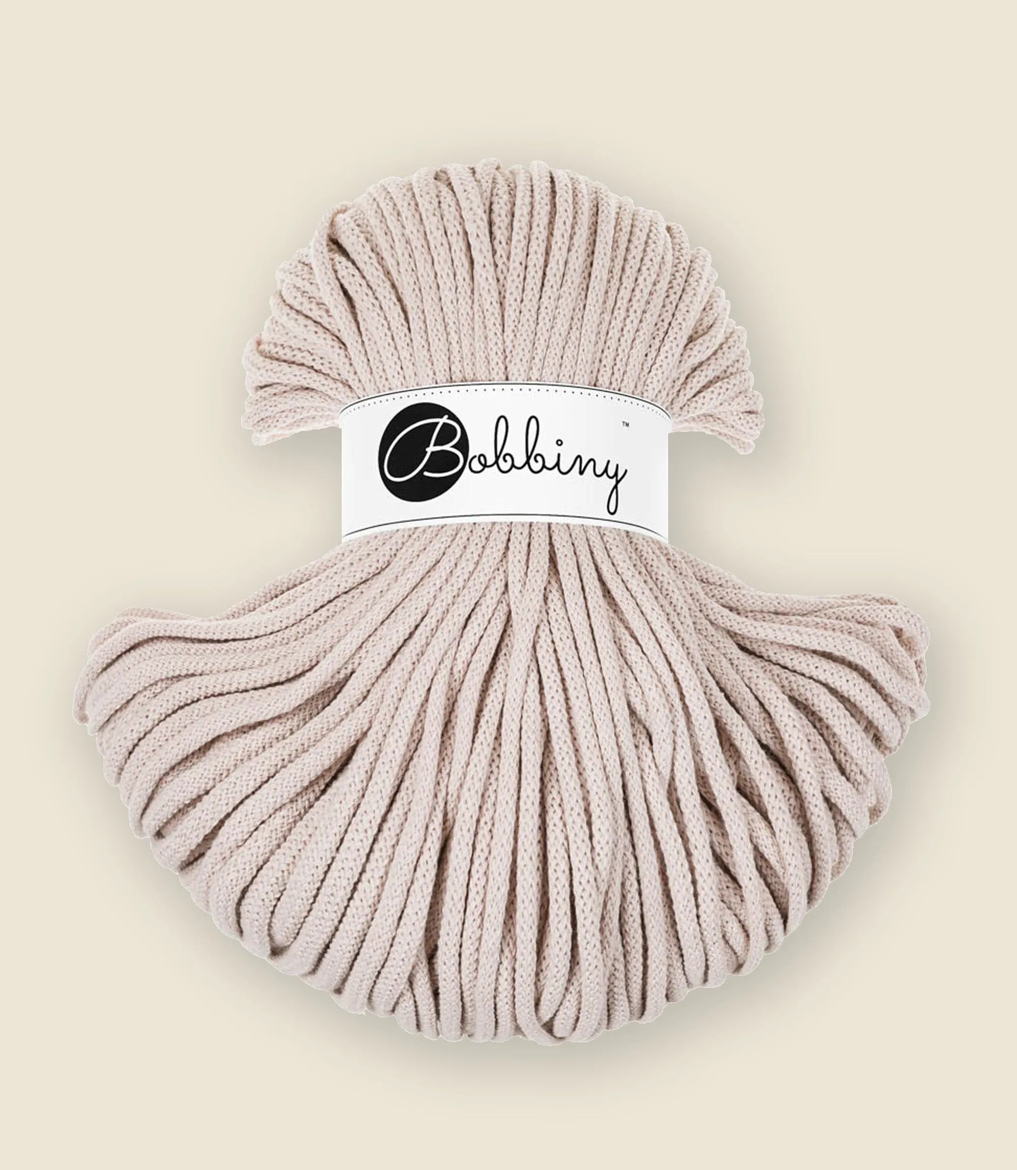 5 mm braided cord, recycled cotton