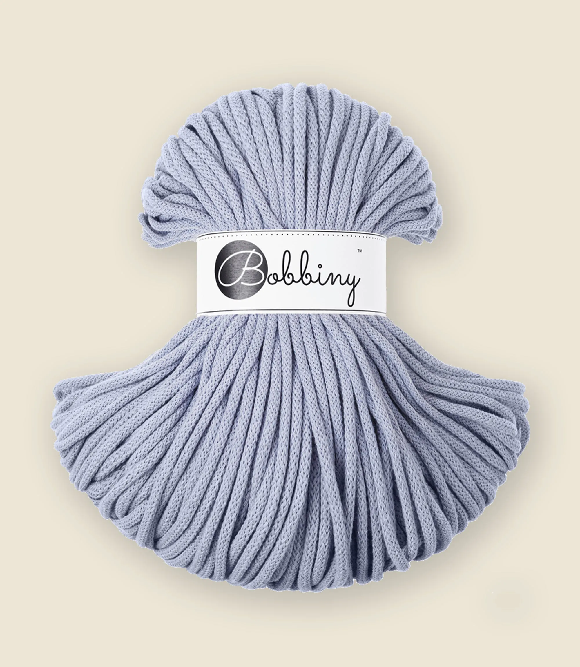 5 mm braided cord, recycled cotton