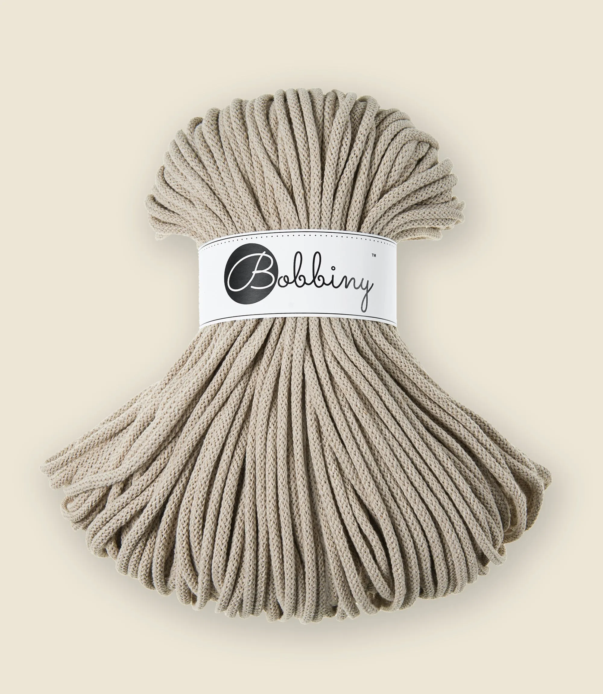 5 mm braided cord, recycled cotton