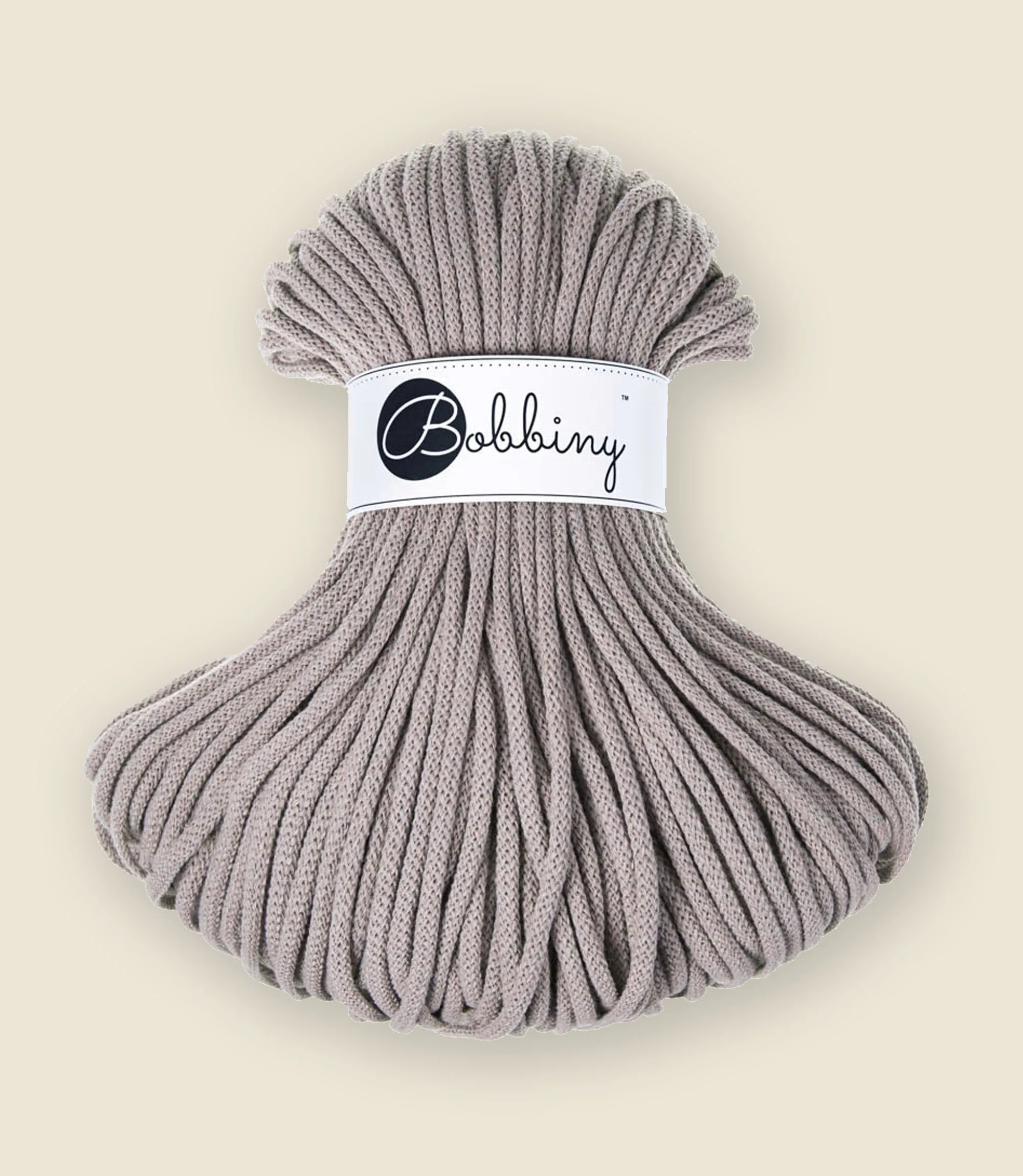 5 mm braided cord, recycled cotton