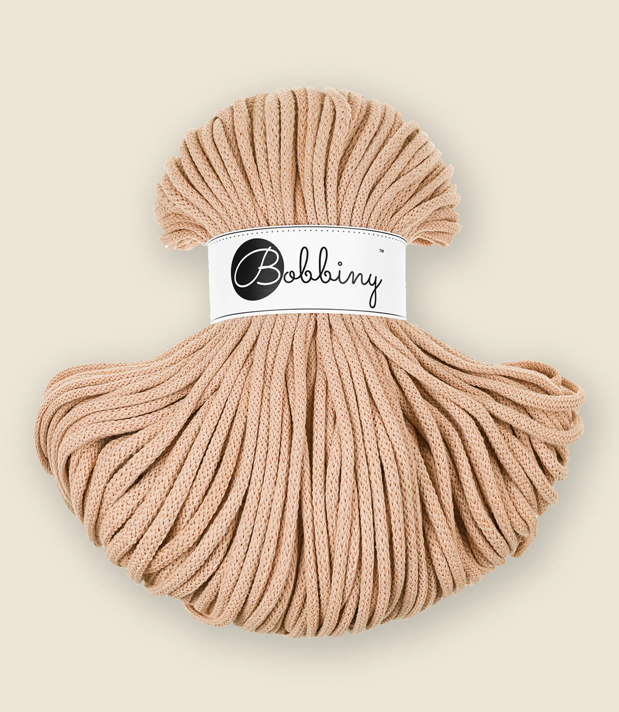 5 mm braided cord, recycled cotton