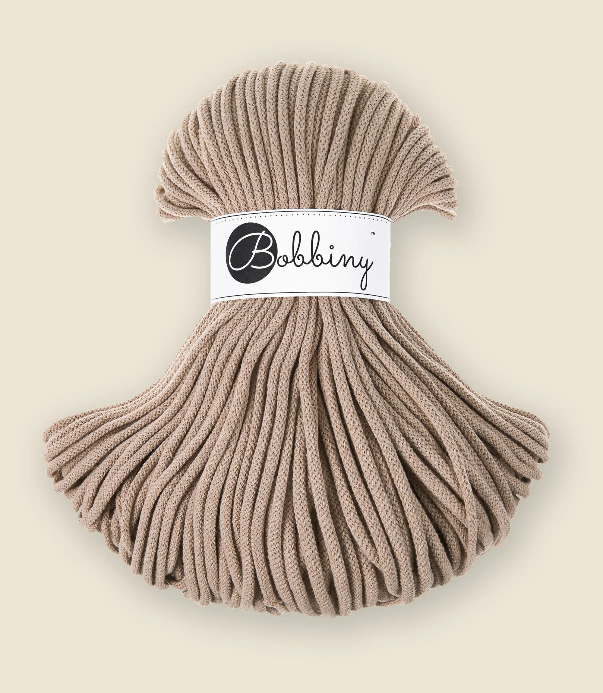 5 mm braided cord, recycled cotton