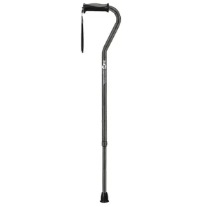 Adjustable Offset Handle Cane with Reflective Strap - 1 Each