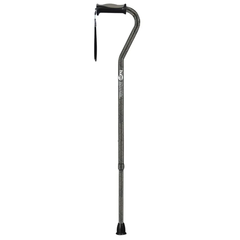 Adjustable Offset Handle Cane with Reflective Strap - 1 Each