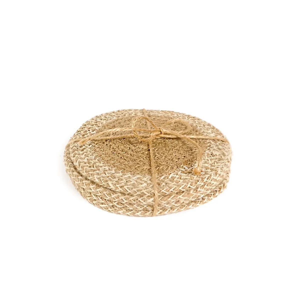Agora Hand-Braided Jute Coasters - Natural (Set of 4)