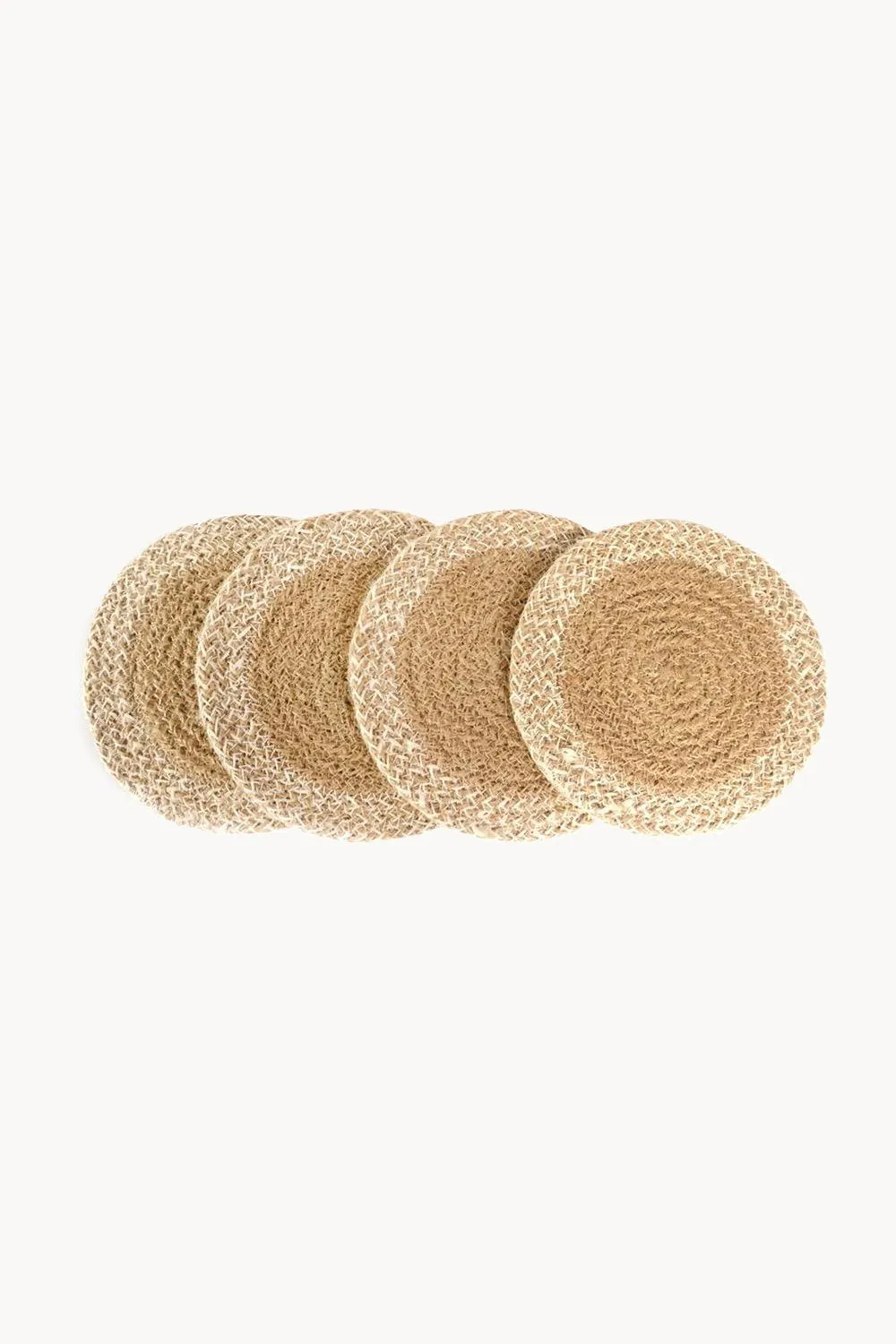 Agora Hand-Braided Jute Coasters - Natural (Set of 4)