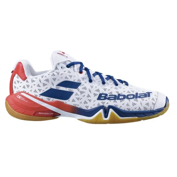 Babolat Shadow Tour Badminton Shoes - White/Blue