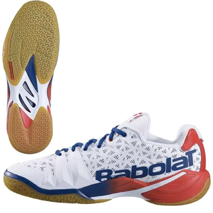 Babolat Shadow Tour Badminton Shoes - White/Blue