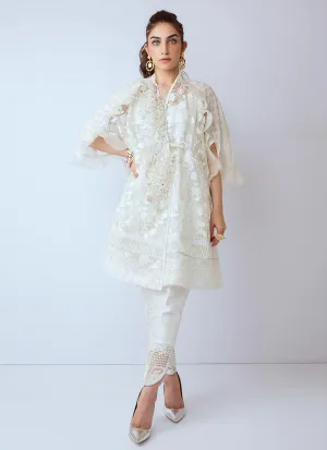 Beautiful Pakistani Eid organza dress in white color # P2269
