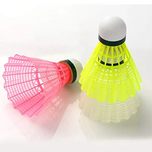 BESPORTBLE 6pcs Nylon Badminton Shuttlecocks Badminton Birdies Balls for Kids Adult Indoor Outdoor Sports Activities Yellow