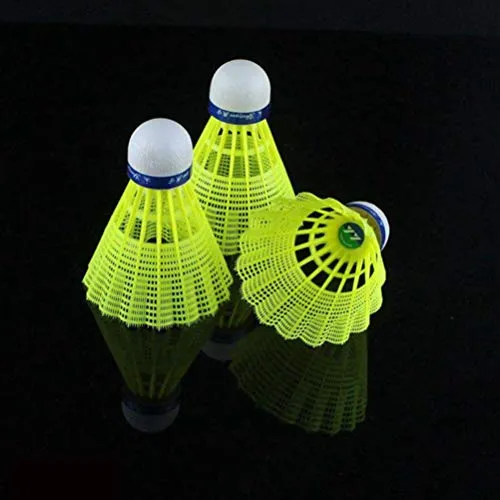 BESPORTBLE 6pcs Nylon Badminton Shuttlecocks Badminton Birdies Balls for Kids Adult Indoor Outdoor Sports Activities Yellow