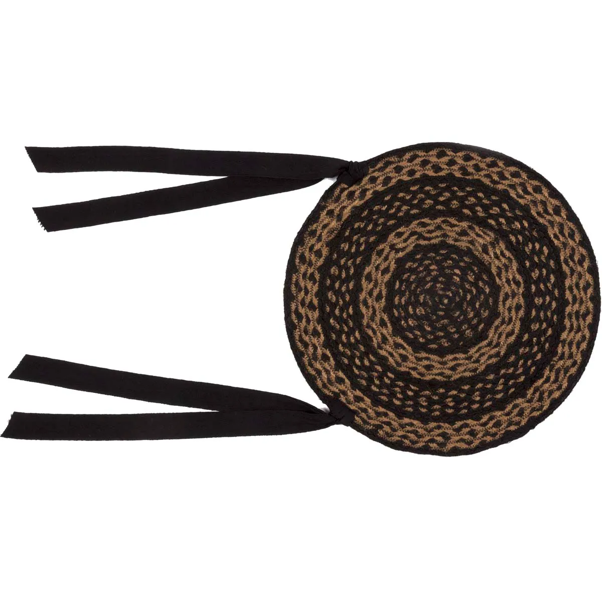 Black & Tan Jute Chair Pad - Set of 6