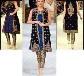 Black and blue gown wedding party dress Model# P 74