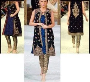 Black and blue gown wedding party dress Model# P 74