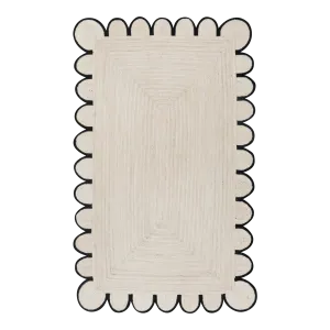 Black and White Scallop Jute Rug