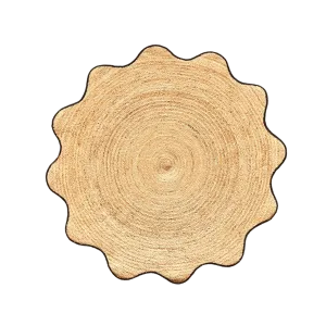 Black Trim Natural Round Jute Rug