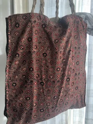 Block-printed Tote with Jute-Lining Medium