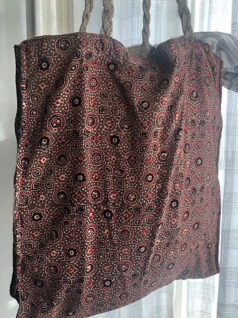 Block-printed Tote with Jute-Lining Medium