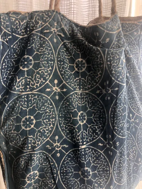Block-printed Tote with Jute-Lining Medium