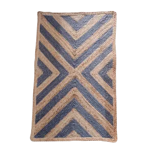 Blue Chevron Jute Rug