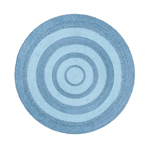 Blue Tulila Jute Round Rug