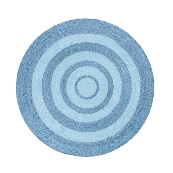 Blue Tulila Jute Round Rug