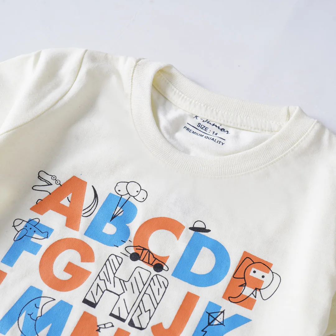 Boys Half Sleeves-Printed T-Shirt (ABC)