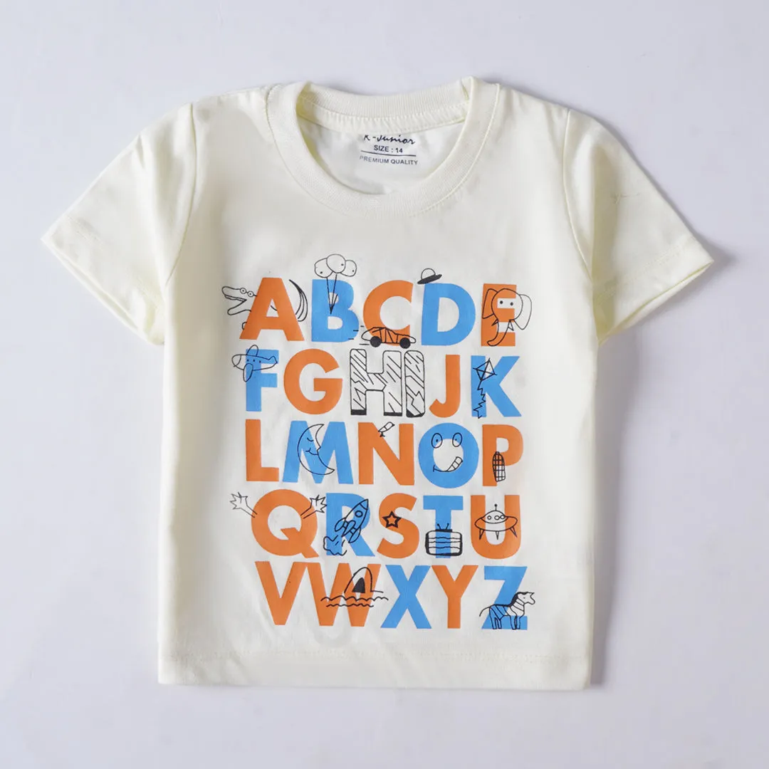 Boys Half Sleeves-Printed T-Shirt (ABC)
