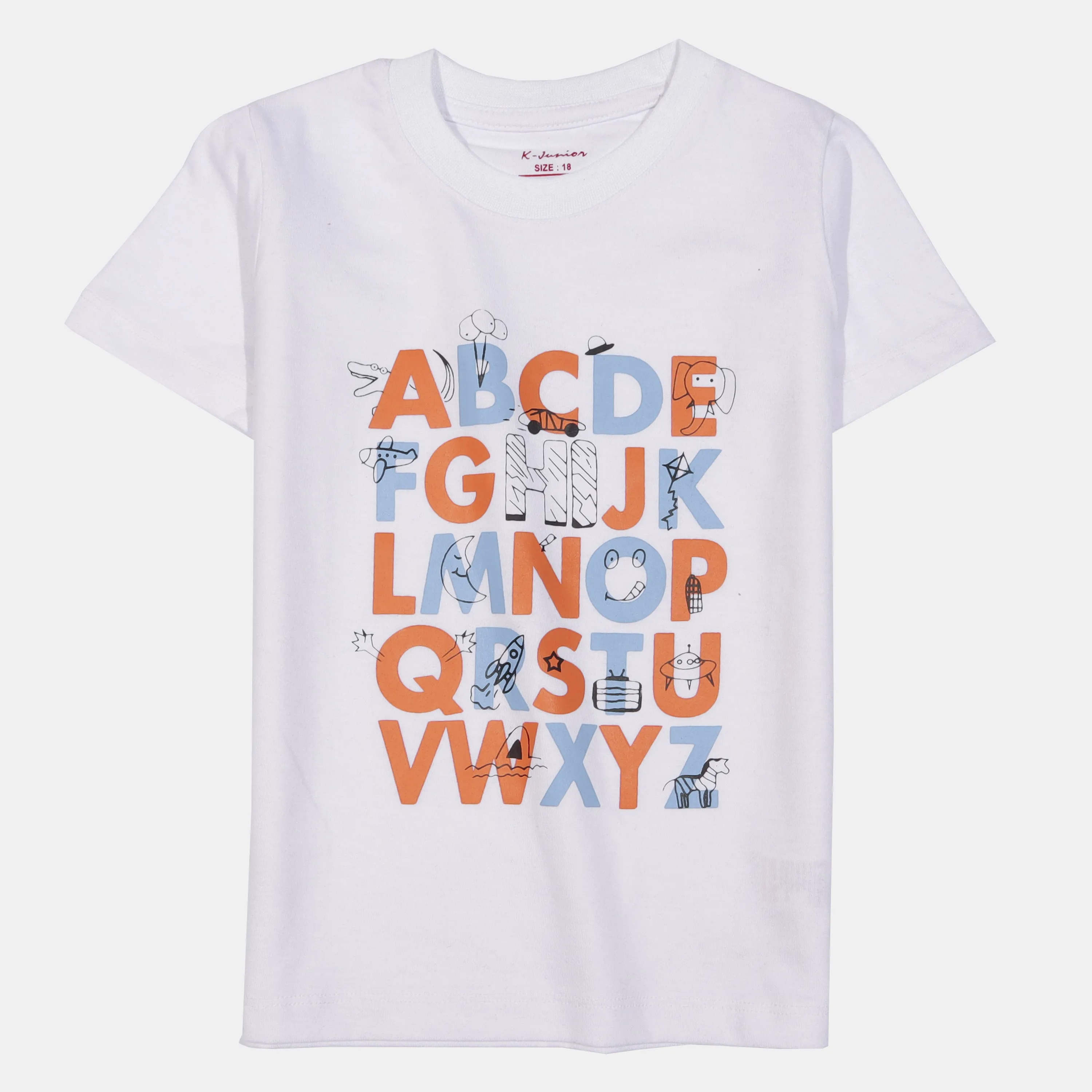 Boys Half Sleeves-Printed T-Shirt (ABC)