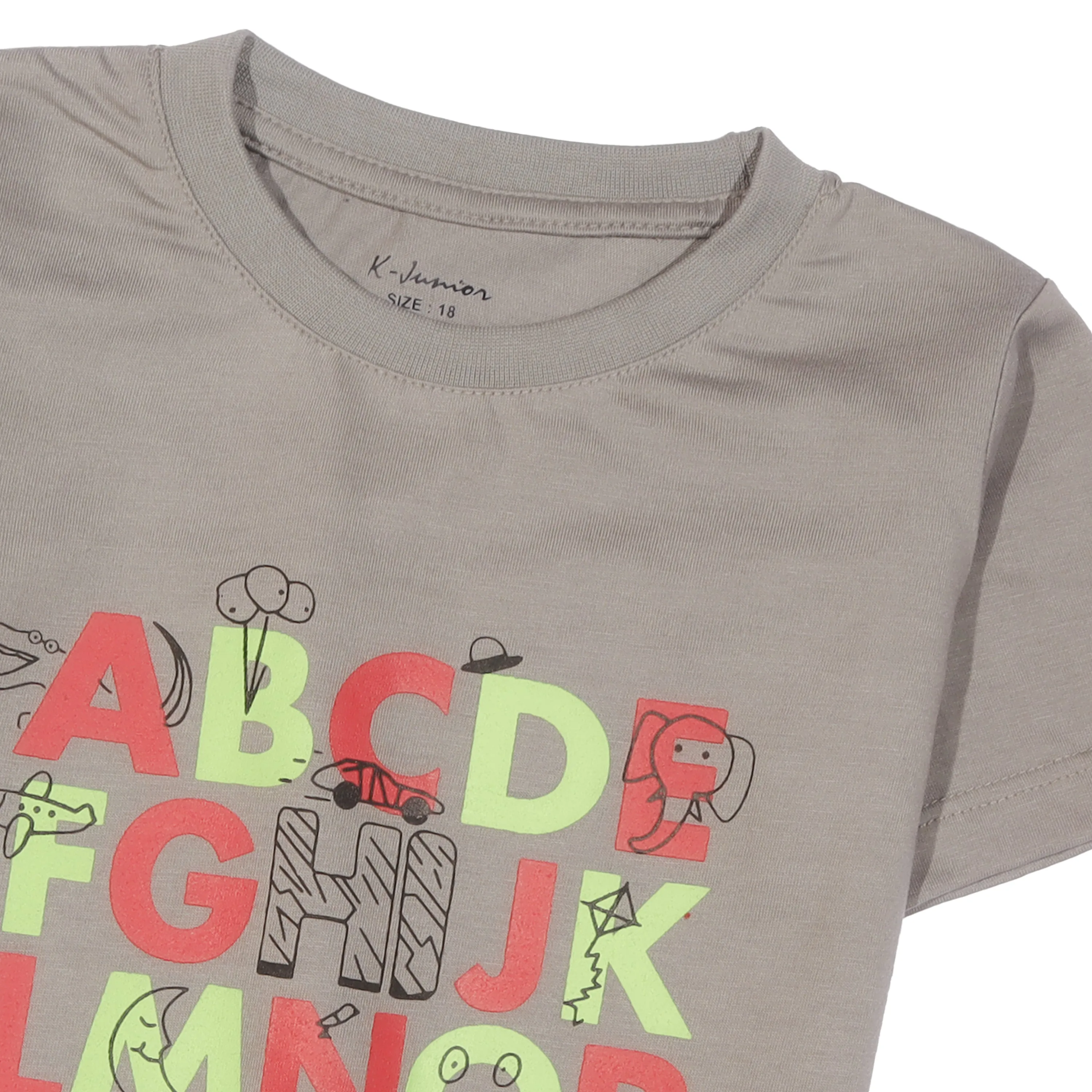 Boys Half Sleeves-Printed T-Shirt (ABC)