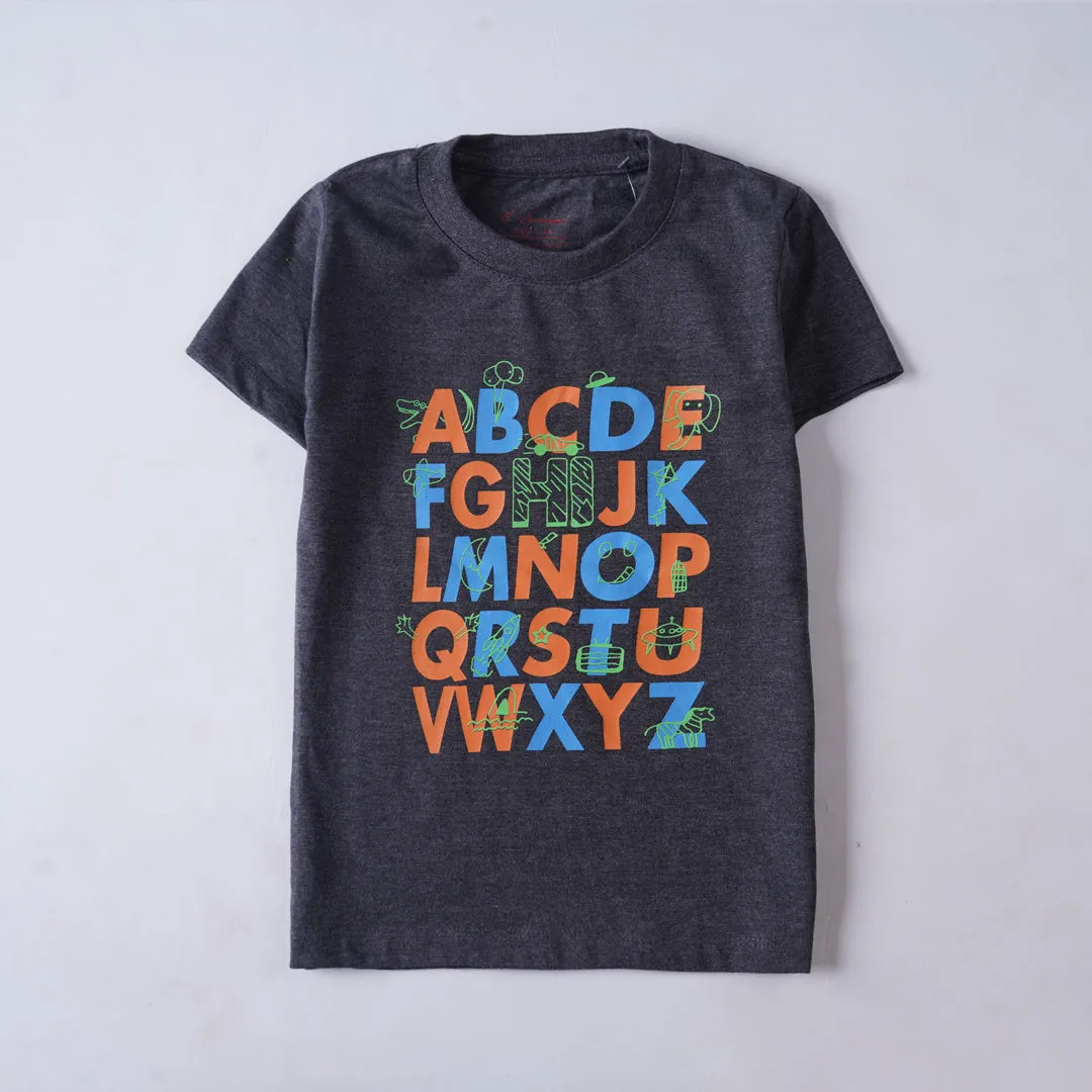 Boys Half Sleeves-Printed T-Shirt (ABC)