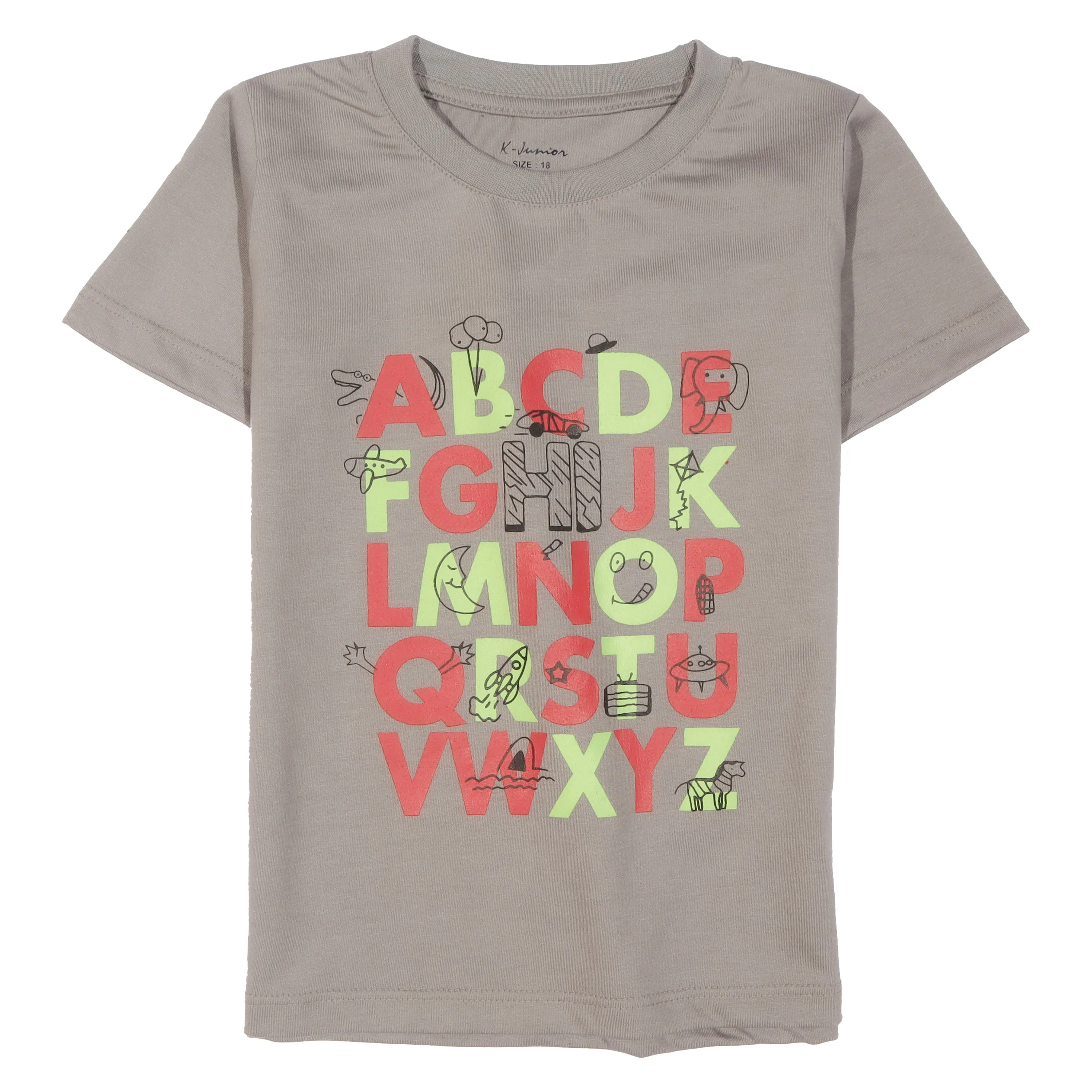 Boys Half Sleeves-Printed T-Shirt (ABC)