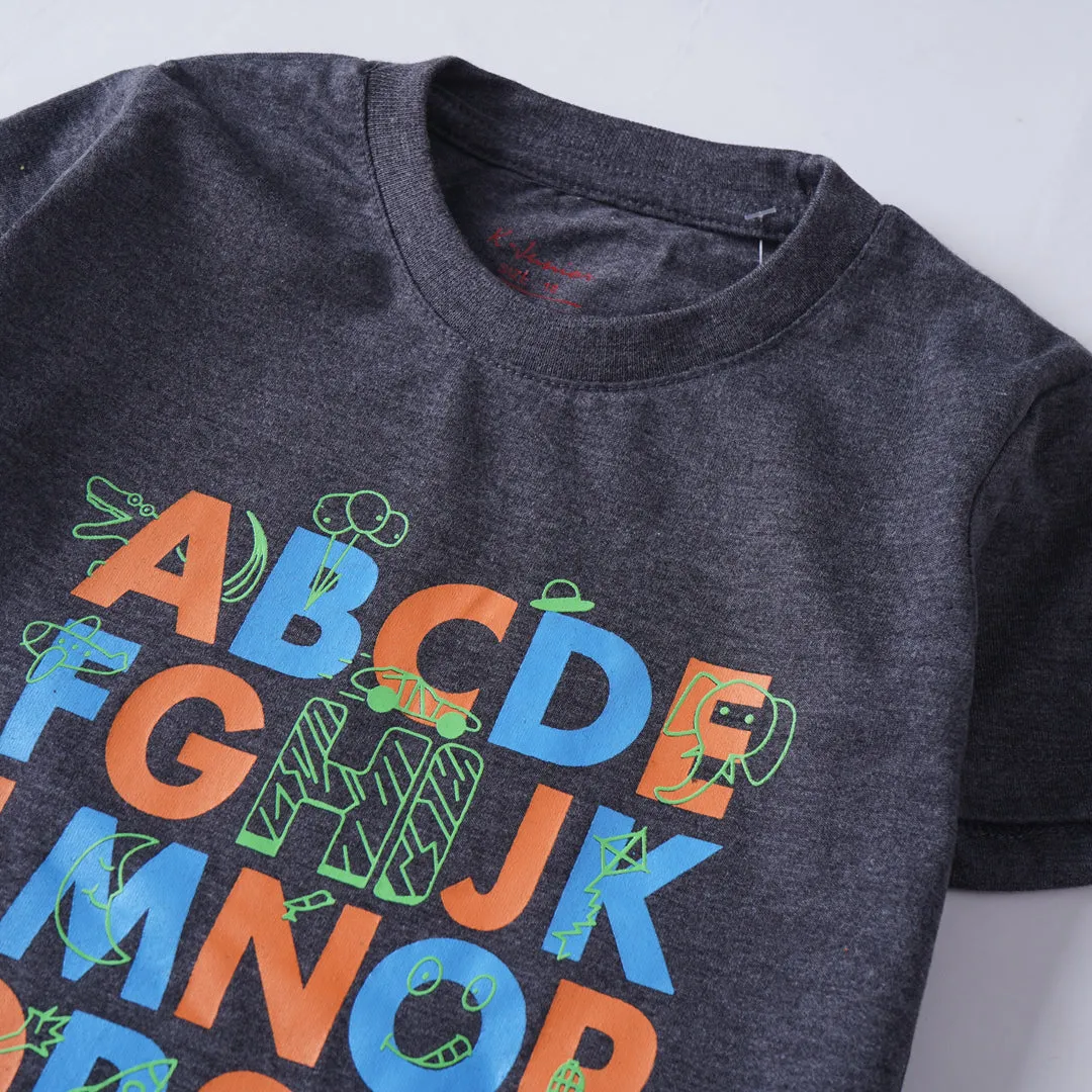 Boys Half Sleeves-Printed T-Shirt (ABC)