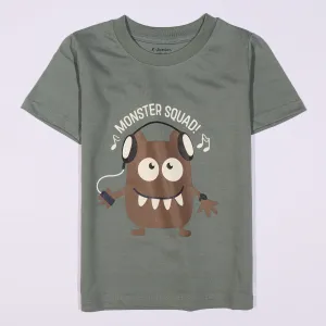 Boys Half Sleeves-Printed T-Shirt (Monster-Squad)