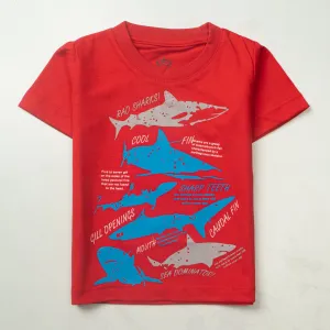 Boys Half Sleeves-Printed T-Shirt (Sharks)