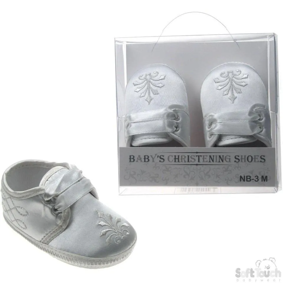 Boys Satin Christening Shoes (B92-C)
