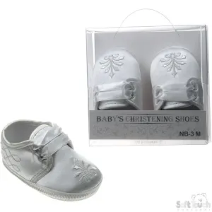 Boys Satin Christening Shoes (B92-C)